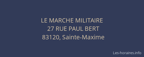 LE MARCHE MILITAIRE