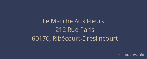 Le March&eacute; Aux Fleurs