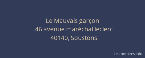 Le Mauvais gar&ccedil;on
