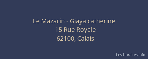 Le Mazarin - Giaya catherine