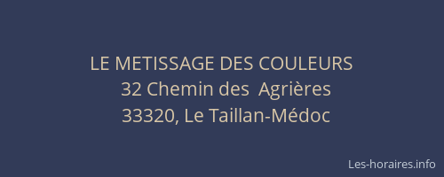 LE METISSAGE DES COULEURS