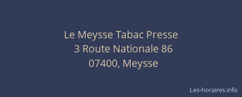 Le Meysse Tabac Presse