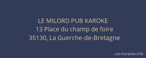 LE MILORD PUB KAROKE