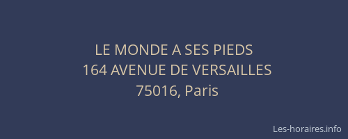 LE MONDE A SES PIEDS