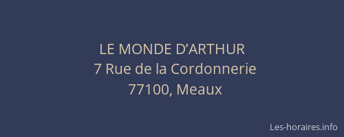 LE MONDE D’ARTHUR