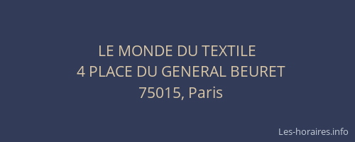 LE MONDE DU TEXTILE