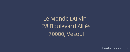Le Monde Du Vin