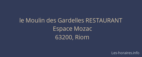 le Moulin des Gardelles RESTAURANT