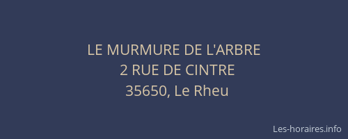 LE MURMURE DE L'ARBRE