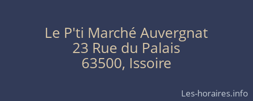 Le P'ti Marché Auvergnat