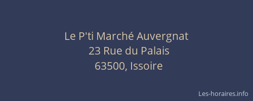 Le P'ti March&eacute; Auvergnat