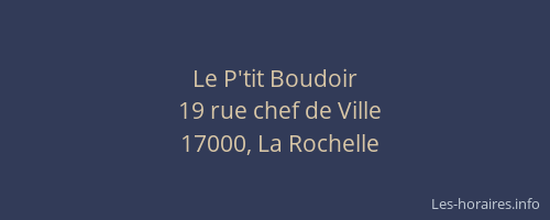 Le P'tit Boudoir