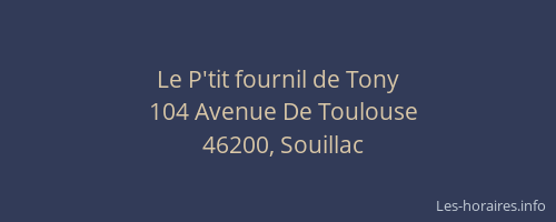 Le P'tit fournil de Tony