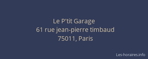 Le P'tit Garage