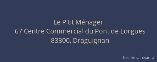 Le P'tit Ménager