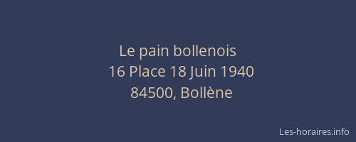 Le pain bollenois