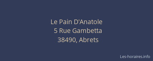 Le Pain D'Anatole