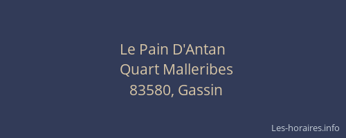Le Pain D'Antan