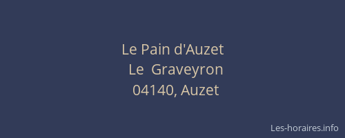 Le Pain d'Auzet
