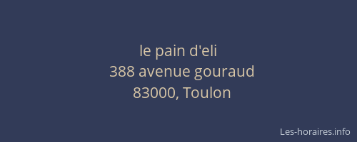 le pain d'eli