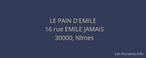 LE PAIN D'EMILE