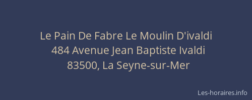 Le Pain De Fabre Le Moulin D'ivaldi