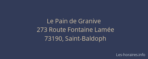 Le Pain de Granive
