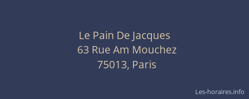 Le Pain De Jacques