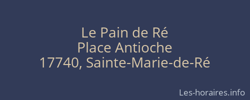 Le Pain de Ré