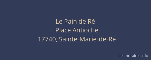 Le Pain de R&eacute;
