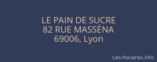 LE PAIN DE SUCRE