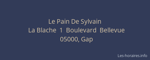 Le Pain De Sylvain