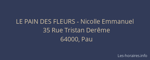 LE PAIN DES FLEURS - Nicolle Emmanuel