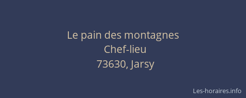 Le pain des montagnes