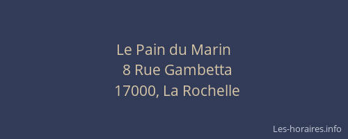 Le Pain du Marin
