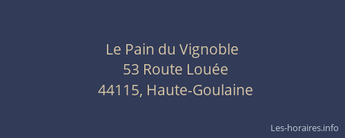 Le Pain du Vignoble