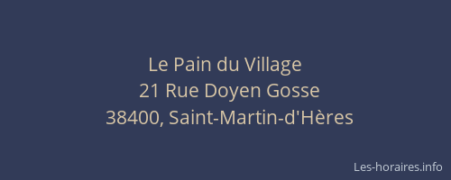 Le Pain du Village