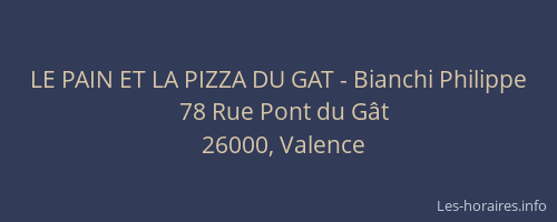 LE PAIN ET LA PIZZA DU GAT - Bianchi Philippe