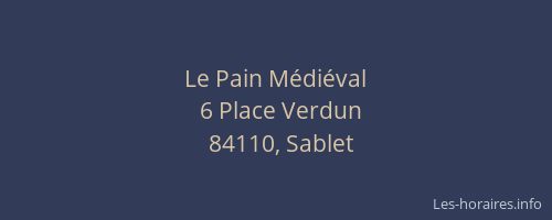 Le Pain M&eacute;di&eacute;val