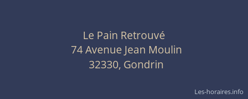 Le Pain Retrouv&eacute;