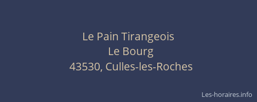 Le Pain Tirangeois