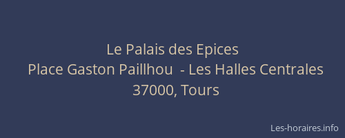 Le Palais des Epices