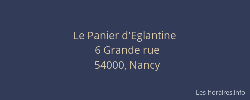 Le Panier d'Eglantine