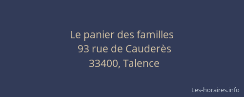 Le panier des familles