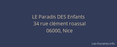 LE Paradis DES Enfants