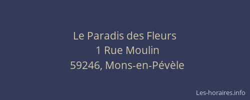 Le Paradis des Fleurs