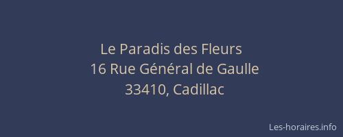 Le Paradis des Fleurs