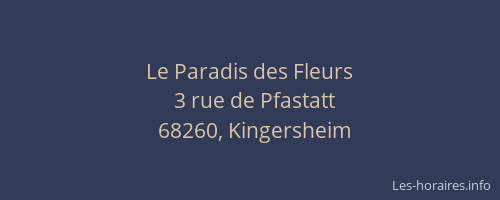 Le Paradis des Fleurs