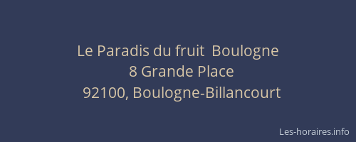 Le Paradis du fruit  Boulogne