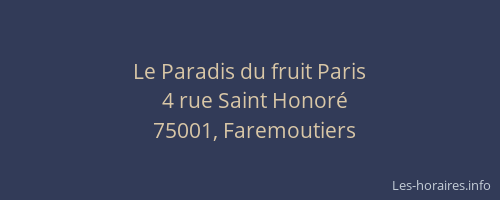 Le Paradis du fruit Paris